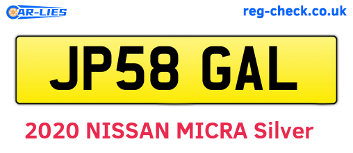 JP58GAL are the vehicle registration plates.