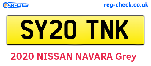 SY20TNK are the vehicle registration plates.