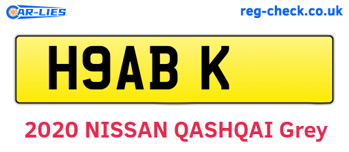 H9ABK are the vehicle registration plates.