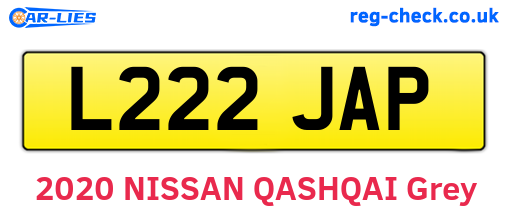 L222JAP are the vehicle registration plates.