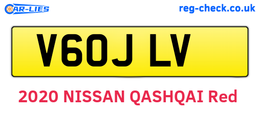 V60JLV are the vehicle registration plates.