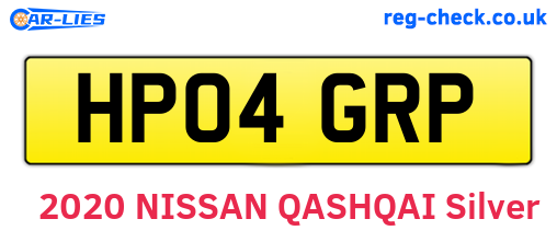 HP04GRP are the vehicle registration plates.