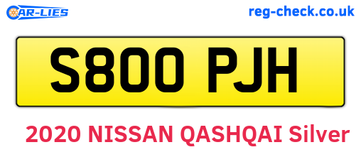 S800PJH are the vehicle registration plates.