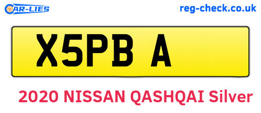 X5PBA are the vehicle registration plates.