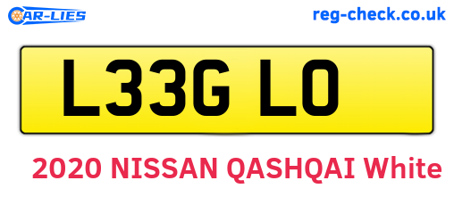 L33GLO are the vehicle registration plates.