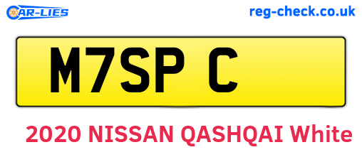 M7SPC are the vehicle registration plates.