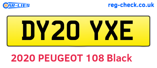 DY20YXE are the vehicle registration plates.