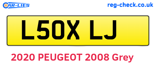 L50XLJ are the vehicle registration plates.