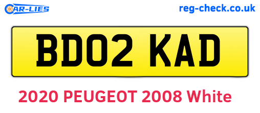 BD02KAD are the vehicle registration plates.