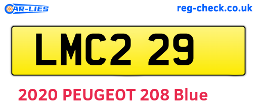 LMC229 are the vehicle registration plates.