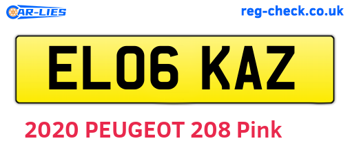 EL06KAZ are the vehicle registration plates.