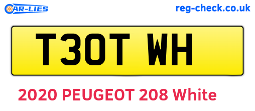 T30TWH are the vehicle registration plates.