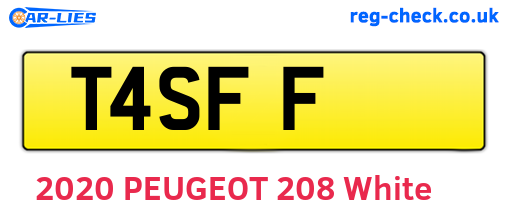 T4SFF are the vehicle registration plates.