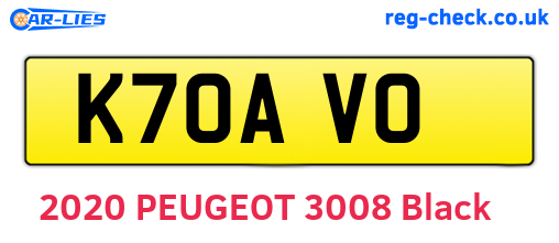 K70AVO are the vehicle registration plates.