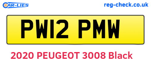 PW12PMW are the vehicle registration plates.