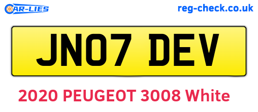 JN07DEV are the vehicle registration plates.
