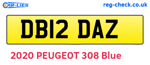DB12DAZ are the vehicle registration plates.