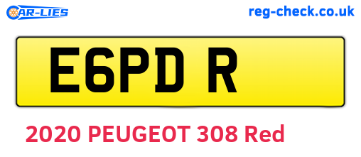 E6PDR are the vehicle registration plates.