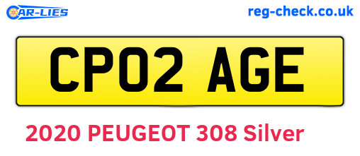 CP02AGE are the vehicle registration plates.