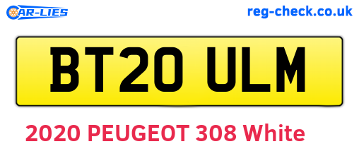 BT20ULM are the vehicle registration plates.
