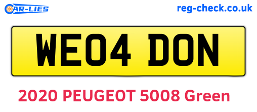 WE04DON are the vehicle registration plates.