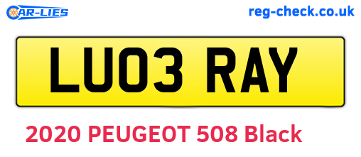 LU03RAY are the vehicle registration plates.
