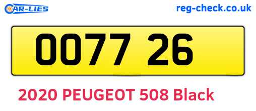 OO7726 are the vehicle registration plates.