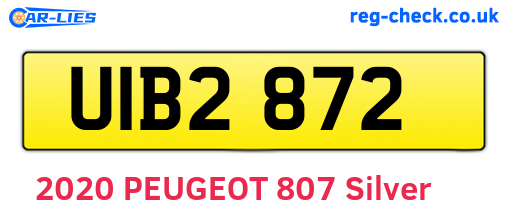 UIB2872 are the vehicle registration plates.