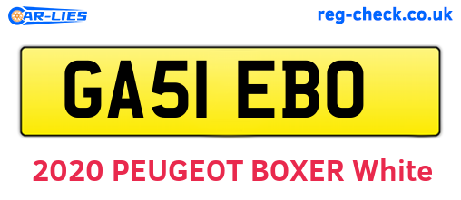 GA51EBO are the vehicle registration plates.