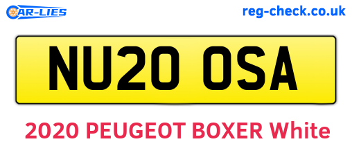 NU20OSA are the vehicle registration plates.