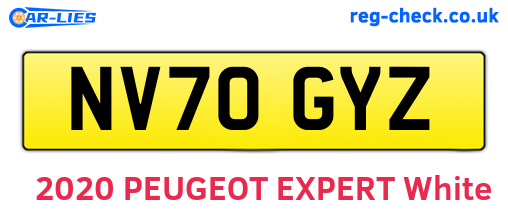 NV70GYZ are the vehicle registration plates.