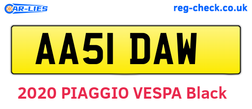 AA51DAW are the vehicle registration plates.