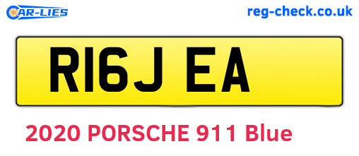 R16JEA are the vehicle registration plates.