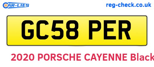 GC58PER are the vehicle registration plates.