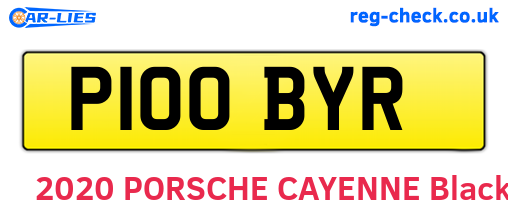 P100BYR are the vehicle registration plates.