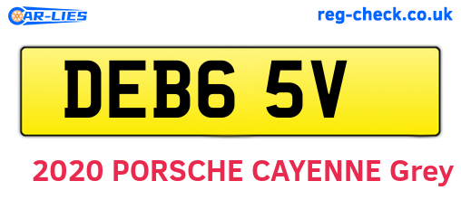 DEB65V are the vehicle registration plates.