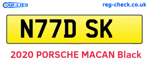 N77DSK are the vehicle registration plates.