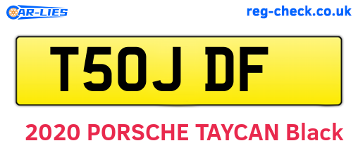 T50JDF are the vehicle registration plates.
