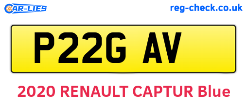 P22GAV are the vehicle registration plates.