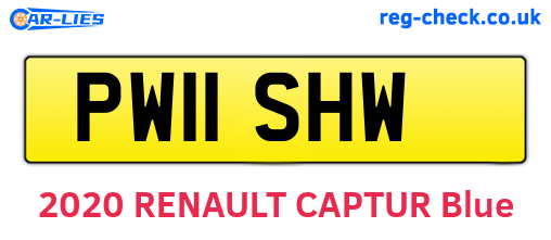 PW11SHW are the vehicle registration plates.