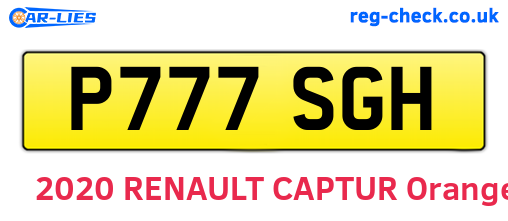 P777SGH are the vehicle registration plates.