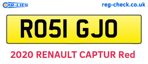 RO51GJO are the vehicle registration plates.