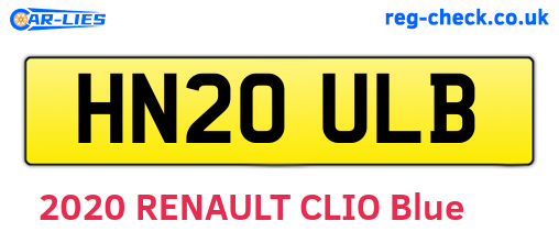 HN20ULB are the vehicle registration plates.
