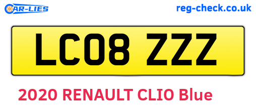 LC08ZZZ are the vehicle registration plates.