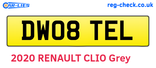 DW08TEL are the vehicle registration plates.