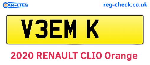 V3EMK are the vehicle registration plates.