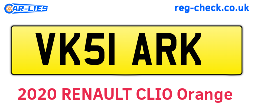 VK51ARK are the vehicle registration plates.