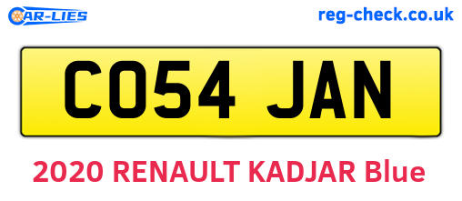 CO54JAN are the vehicle registration plates.