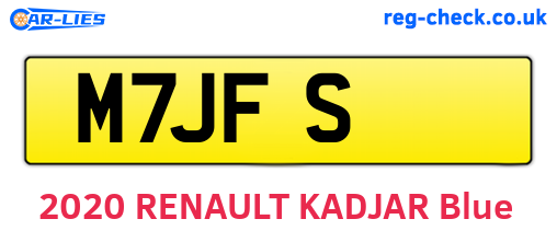M7JFS are the vehicle registration plates.