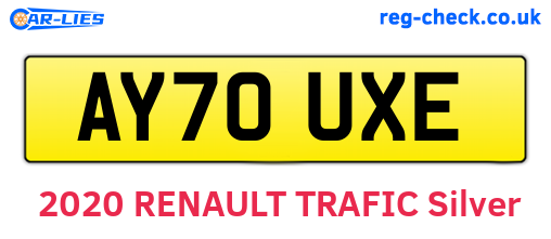 AY70UXE are the vehicle registration plates.